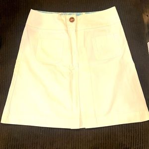 Boden white pleated cotton Skirt size 14 R